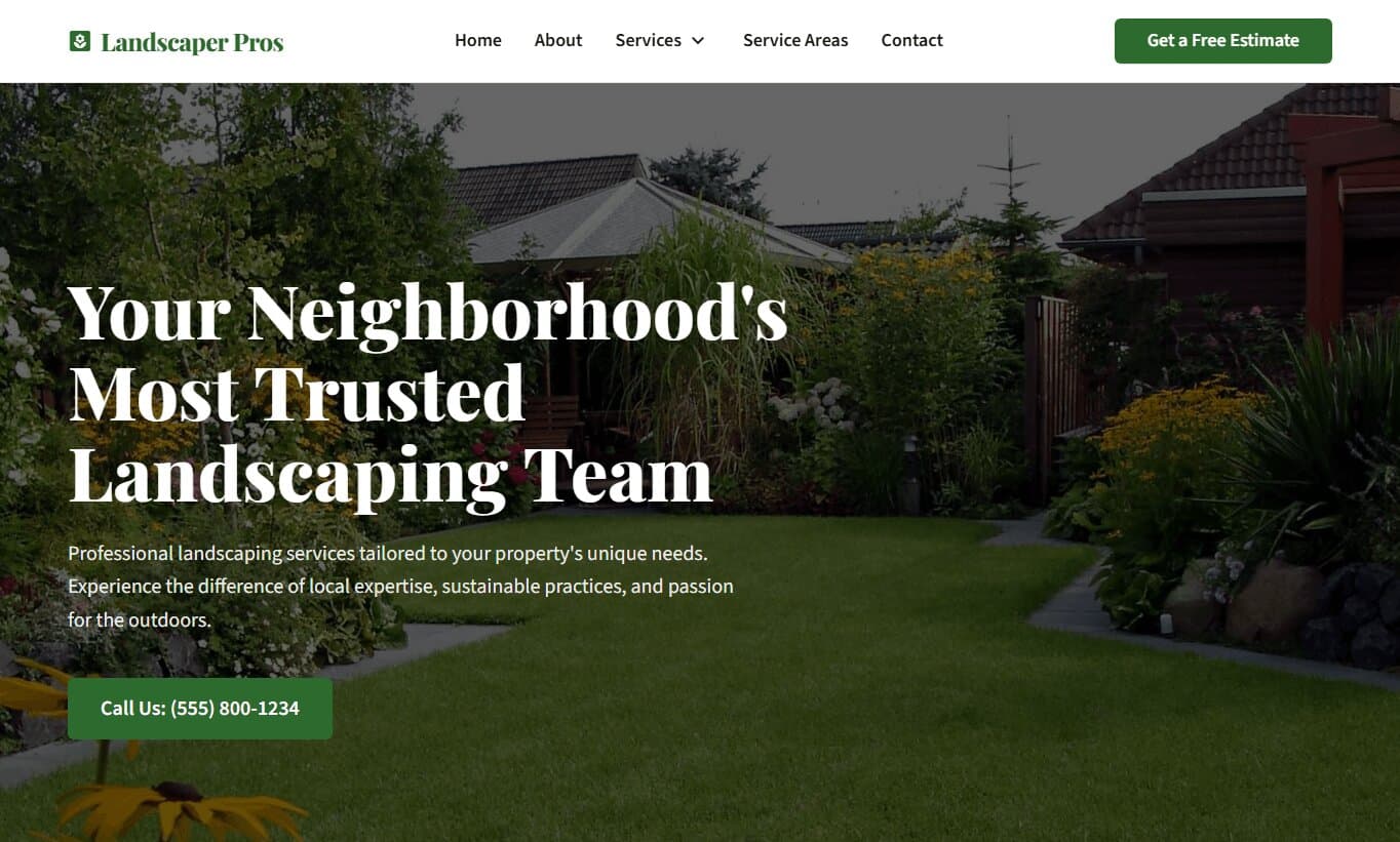 Screenshot of Landscaping Pros