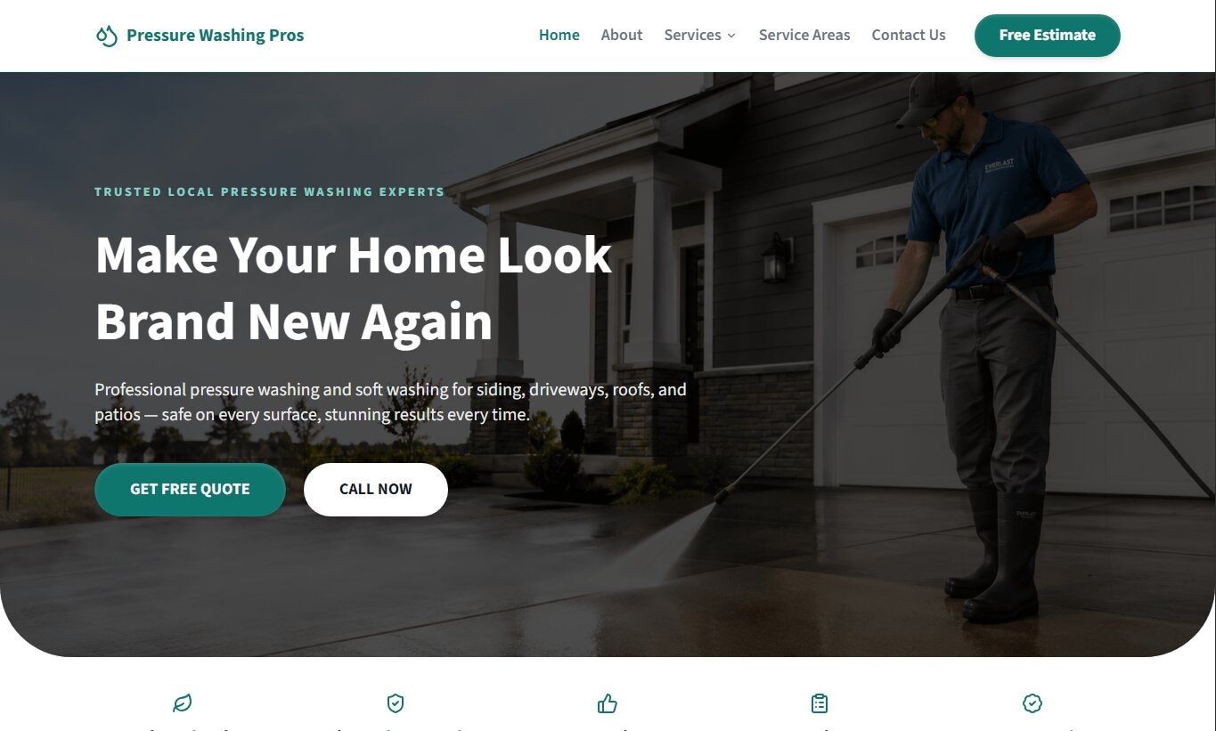 Screenshot of Pressure Washing Pros